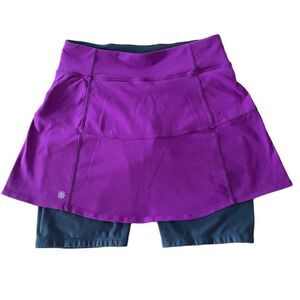 Athleta Tall Purple Gray Tennis Cycling Skirt Built in Shorts Sz M Tall